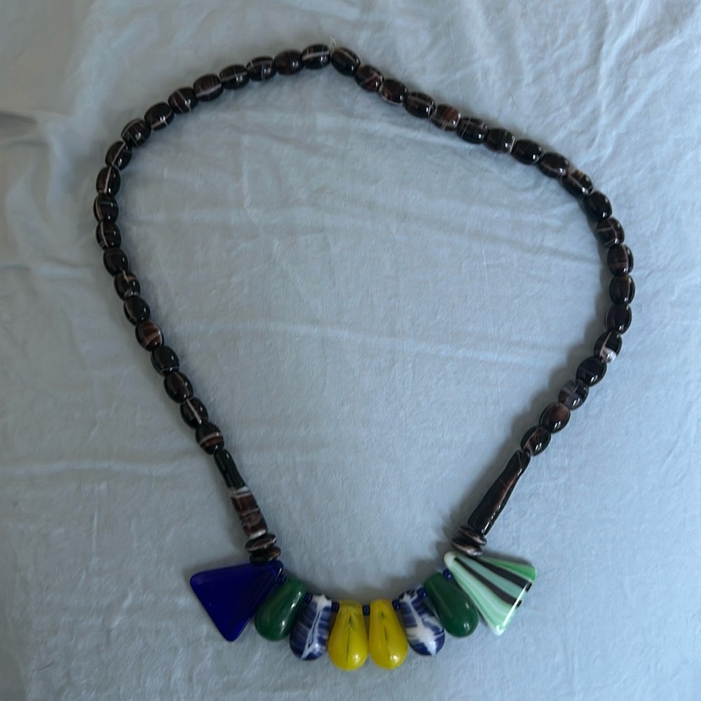 West African glass bead necklace